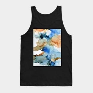 Orange and Blue Abstract Art Tank Top